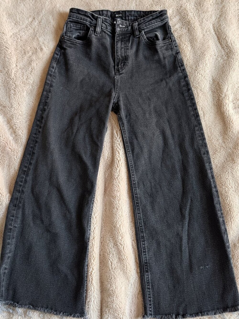 BDG Wide-leg Cropped Jeans in Faded Black Size 24